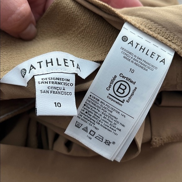 ATHLETA Brooklyn Heights Vienna Slim Pant Tapered Leg size 10 Tapestry Gold - Picture 9 of 10